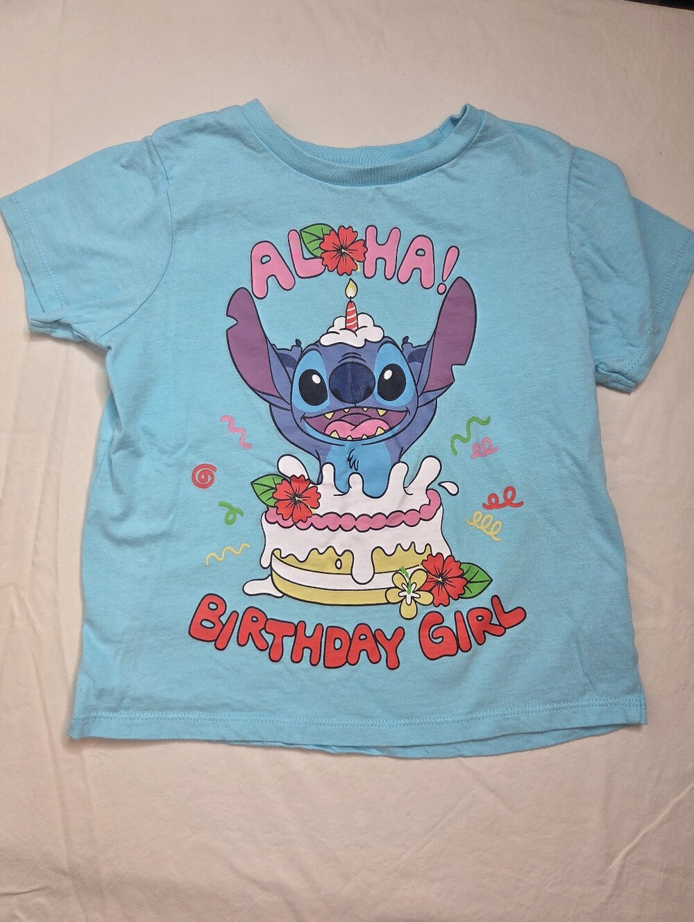 Disney Stitch “Aloha Birthday Girl” T-Shirt – Girls Size 5